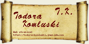 Todora Komluški vizit kartica